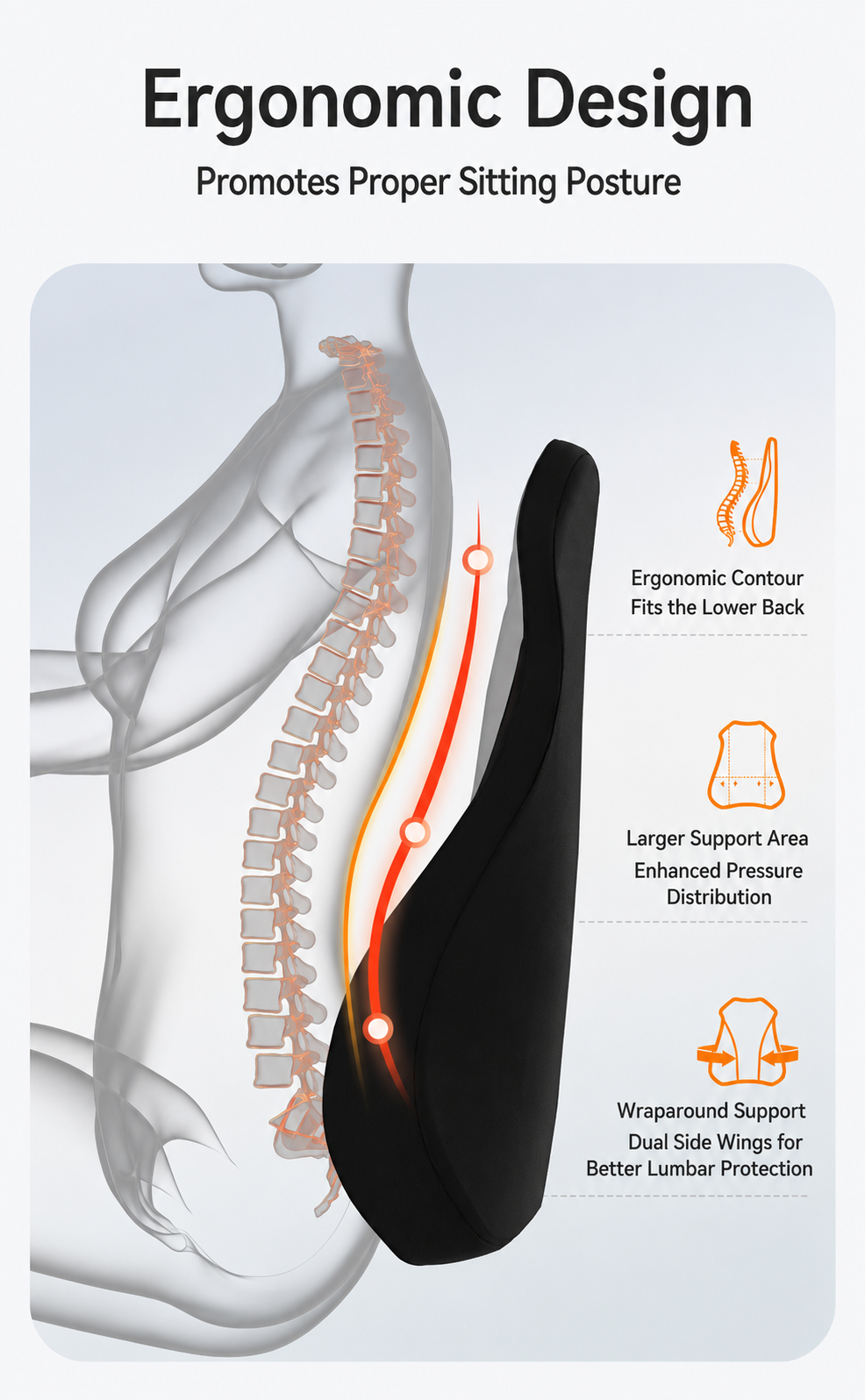 Far-infrared Heating Lumbar Support Cushion
