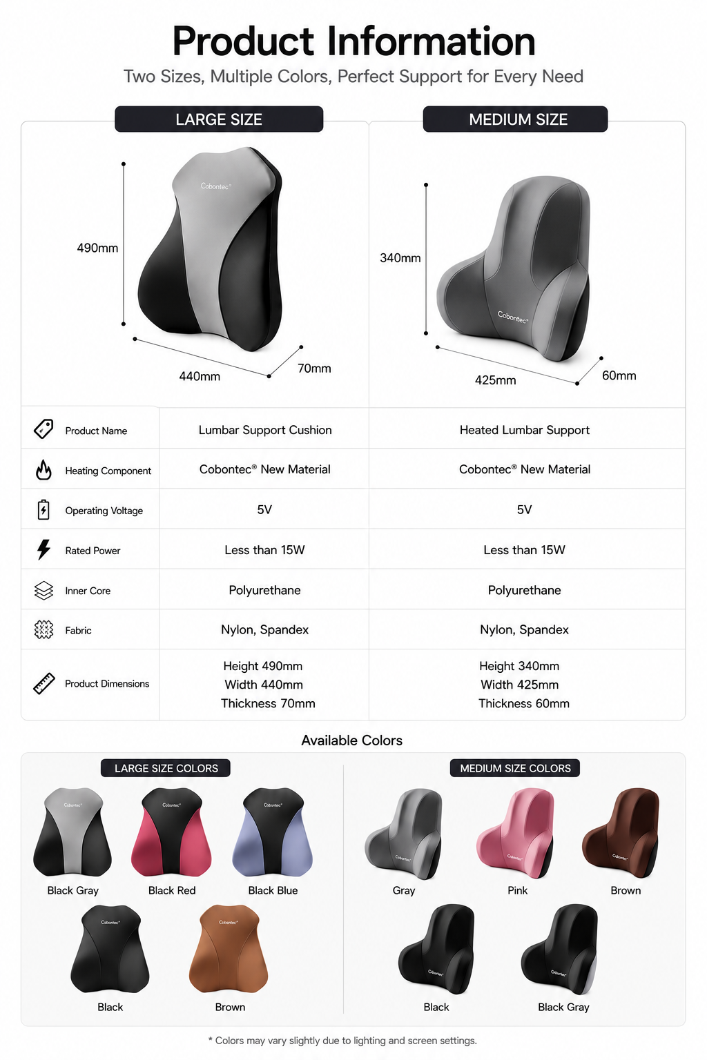 Far-infrared Heating Lumbar Support Cushion
