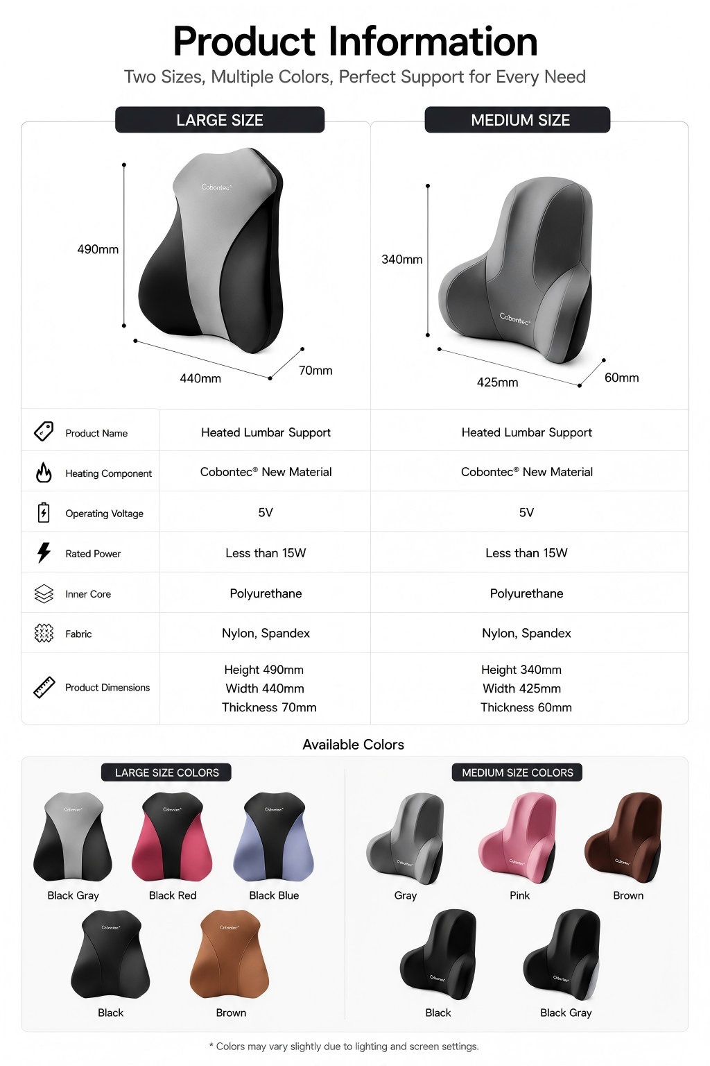 Far-infrared Heating Lumbar Support Cushion